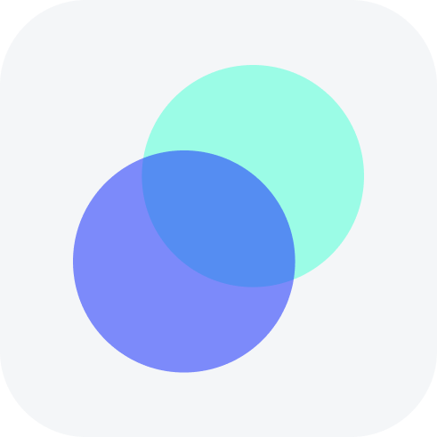 Formes géométriques superposées, tons de bleu